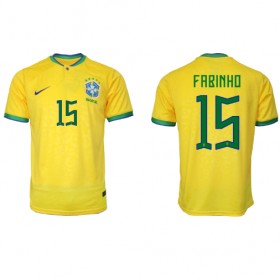 Brasilien Fabinho #15 Hemmakläder VM 2022 Kortärmad